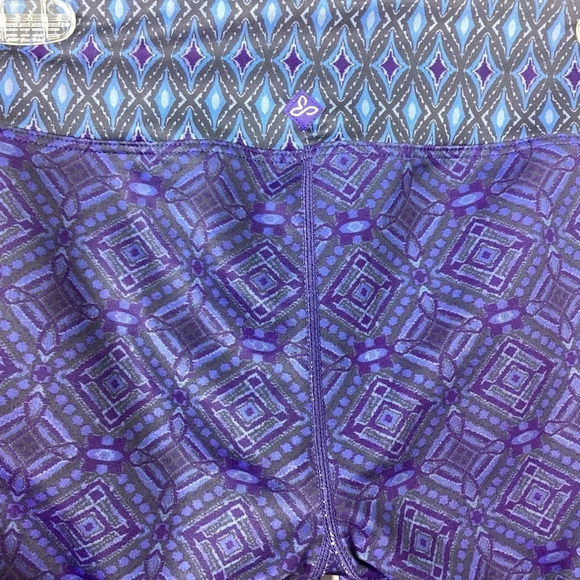 Prana Roxanne Printed Workout Leggings Small Blue Purple - Picture 5 of 7